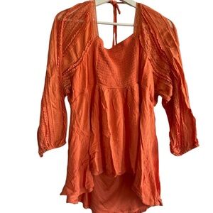 Torrid Women's Boho Orange Top Blouse Size 1 / XL
